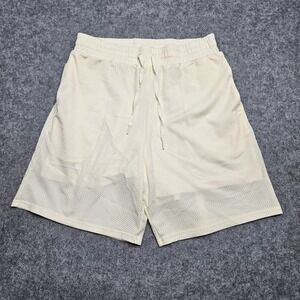 Women's Buff‎ Bunny Level Up Mesh Basketball Shorts 8" Lined Size Large Cream